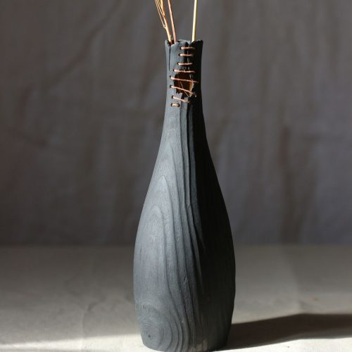 soliflore, bois, artisanat, tournage, vase, fabriquer en france, auvergne, pièce unique, art, décoration, fabriquer à la main, bois brulé, yakisugi